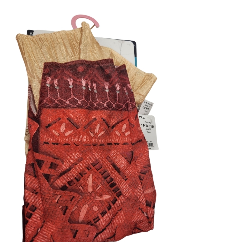 Disney Moana 2 Costume for Kids - Red and Gold SIZES XS To Med 4-8 Dress Up - Picture 7 of 8